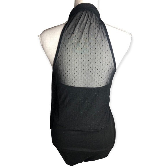 Forever 21 Plus Sweetheart High Neck Swish Dot Mesh Bodysuit - Picture 3 of 5